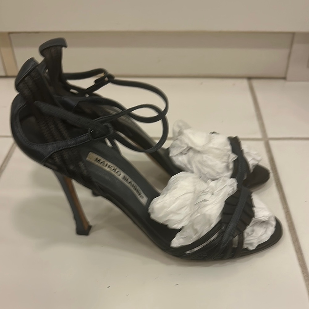 Manolo Blahnik Dark Strappy Heels